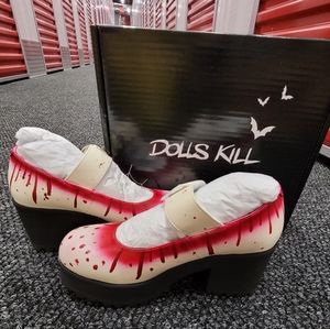 NIB Trickz N' Treatz Total Bloodbath Platform Mary Janes